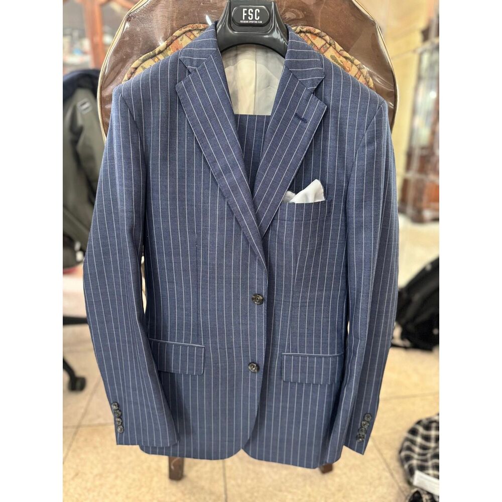 Brooks Brother Blue and Grey stripe Suit